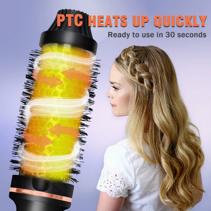 3 in 1 Ionic Hair Curler Straightener Professional Curling Iron Heated Hair Styling Brush Anti-Scald Hair Comb Brush Curl Wand